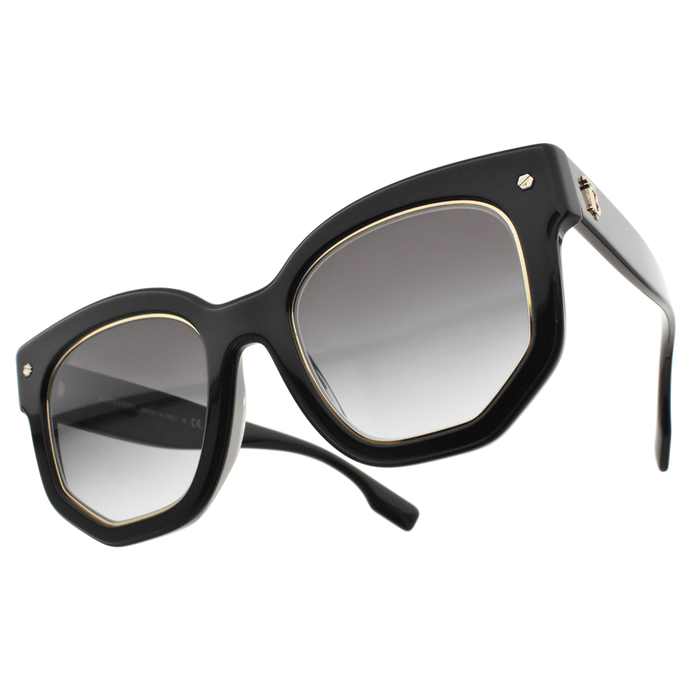 BURBERRY 太陽眼鏡B4307F 30018G 多角形粗框墨鏡(黑-棕漸層灰藍鏡片) 品牌眼鏡TB款- 鏡在眼前-O2O配眼鏡美瞳整合平台